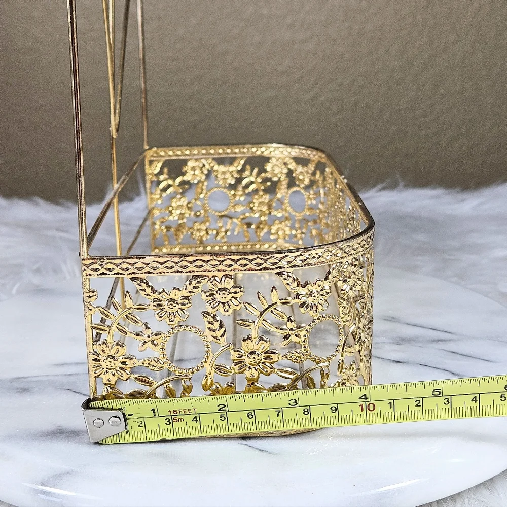 Regency Gold Metal Filigree Wall Shelf Holder
